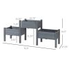 3 Grey Elevated Planter Garden Beds