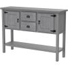Farmhouse Cabinet with Storage Drawers in Grey