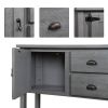 Farmhouse Cabinet with Storage Drawers in Grey