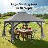 Grey 13 x 13 Ft Canopy w/ Mesh Mosquito Netting Sidewalls