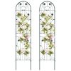 7-ft Galvanized Steel Outdoor Garden Trellis in Green Metal