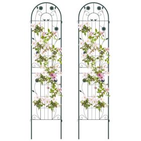 7-ft Galvanized Steel Outdoor Garden Trellis in Green Metal
