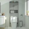 Over the Toilet Bathroom Storage Cabinet in Grey Wood Finish