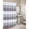 Grey White Striped Luxurious Textured Shower Curtain