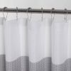 Grey White Striped Luxurious Textured Shower Curtain