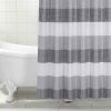 Grey White Striped Luxurious Textured Shower Curtain