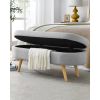 Modern Boho Style Grey Linen Bedroom Storage Bench