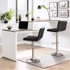 Black Faux Leather Barstool with Low Back Swivel Seat