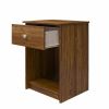 Rustic Brown Oak Farmhouse Bedroom Nightstand