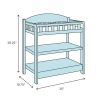 Modern White Wooden Changing Table with Safety Rail Pad and Strap