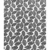 Black White Leaf Pattern Shower Curtain