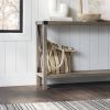 Industrial Farmhouse Entryway Table in Taupe Grey Wood Finish