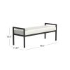Modern Bench with Black Metal Frame and Cream Upholstered Cushion