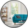 36 Inch Round Wall Mirror in Matte Black