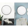 36 Inch Round Wall Mirror in Matte Black