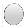 36 Inch Round Wall Mirror in Matte Black