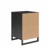 Modern Bedroom Nightstand in Rustic Black Wood Finish