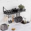 Wall Mounted Kitchen Pot Rack with 12 Hanging Hooks