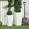 Modern Patio Flower Pot Planter Box in White