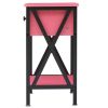 Rustic Nightstand Bedside Table in Pink and Black