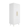 Mid-Century 2-Door Bedroom Armoire in White