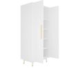 Mid-Century 2-Door Bedroom Armoire in White