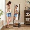 Rustic Brown Jewelry Armoire Organizer Mirror on Wheels