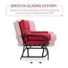 Patio Rocking Loveseat with Red Cushions