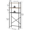 Industrial Metal Wood Style Over the Toilet Storage Shelving Unit