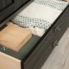 Bedroom Armoire with Bottom Storage Drawer in Black Oak Finish