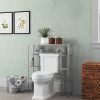 Over the Toilet Bathroom Shelving Unit Shelf in Silver Metal Finish