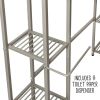 Over the Toilet Bathroom Shelving Unit Shelf in Silver Metal Finish