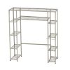 Over the Toilet Bathroom Shelving Unit Shelf in Silver Metal Finish