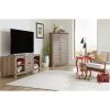 Farmhouse Armoire w/ Louver Doors in Light Brown Wood Finish