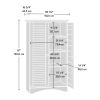 Farmhouse Armoire w/ Louver Doors in Light Brown Wood Finish