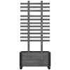 Modern Farmhouse Garden Bed Planter on Wheels with Trellis in Gray