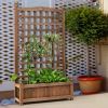 Farmhouse Garden Planter Box with 48-inch High Trellis