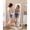 White Wood Jewelry Armoire Freestanding Rotating Mirror