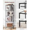 4-Shelve Black Metal Frame Glass Shelf Bookcase