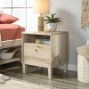 Light Maple Wood Farmhouse Style Nightstand