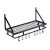 Matte Black Stainless Steel Wall Mounted Pot Rack