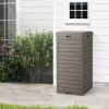 Heavy Duty Coffee Brown Plastic Outdoor Trash Can with Bottom Liquid Drawer