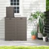 Heavy Duty Coffee Brown Plastic Outdoor Trash Can with Bottom Liquid Drawer