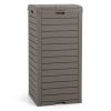Heavy Duty Coffee Brown Plastic Outdoor Trash Can with Bottom Liquid Drawer