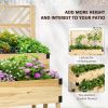 2 Tier Self Draining Natural Garden Bed Planter Box with Trellis