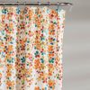 Floral Flowers Shower Curtain in White Turquoise Blue Orange