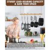36-inch Wooden Pot Rack with 4 Pan Hanging Hooks and 2 Swivel Hooks