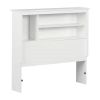 Twin size Scandinavian Style Bookcase Headboard in White Wood Finish