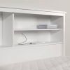 Twin size Scandinavian Style Bookcase Headboard in White Wood Finish