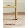4-Shelve Gold Metal Frame Glass Shelf Bookcase